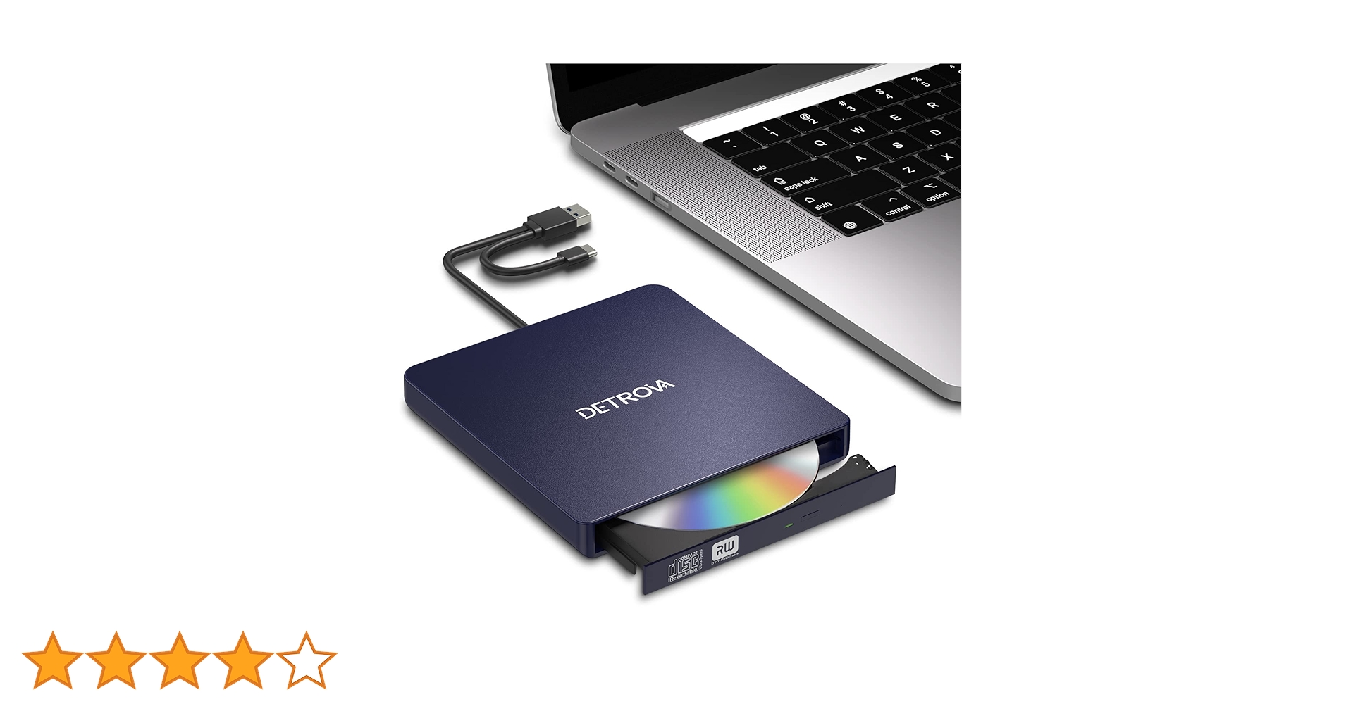 ✳️外付けDVD・CDドライブ DVDレコ CD・DVD-Rプレイヤー Amazon.co.jp: DETROVA 外付けDVD/CDドライブ DVDレコ CD/DVD-R